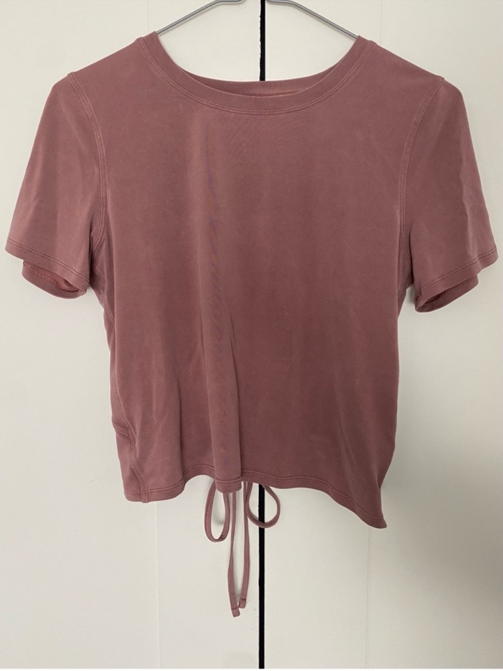 Lululemon Open Tie-Back Short Sleeve Size 6 Spiced Chai - Picture 2 of 6
